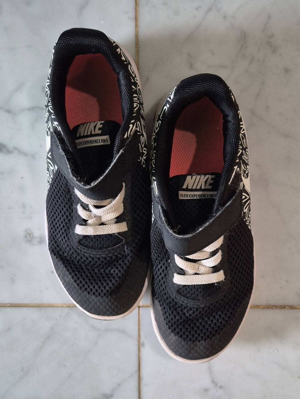 Nike Kids Black and White Graphic-Accent Sneakers